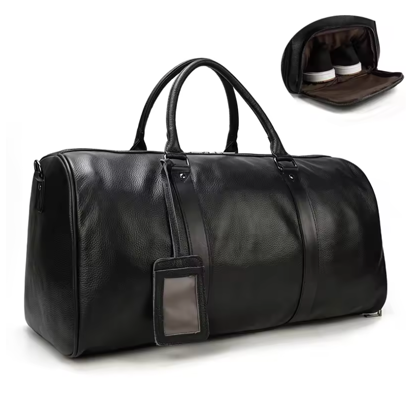 Sac de Voyage en Cuir Véritable | Noir