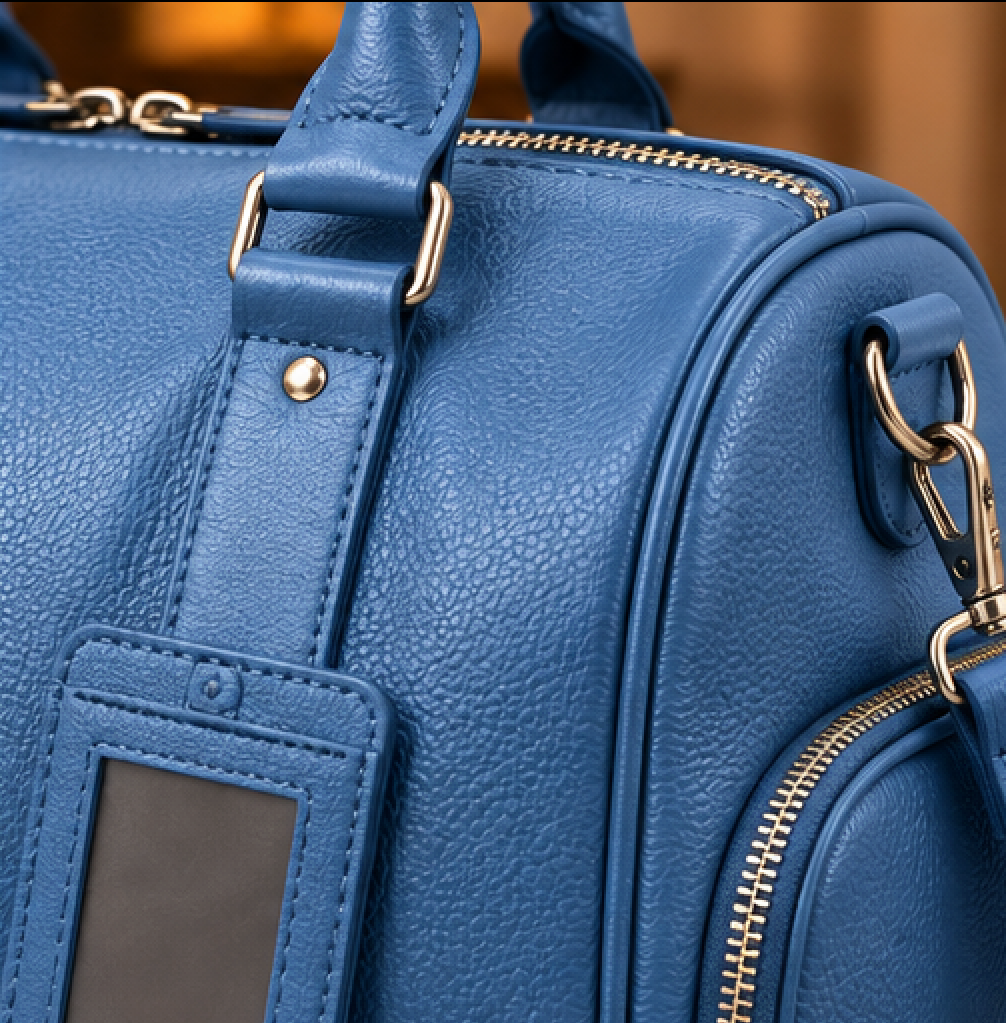 Sac de Voyage en Cuir Véritable | Bleu