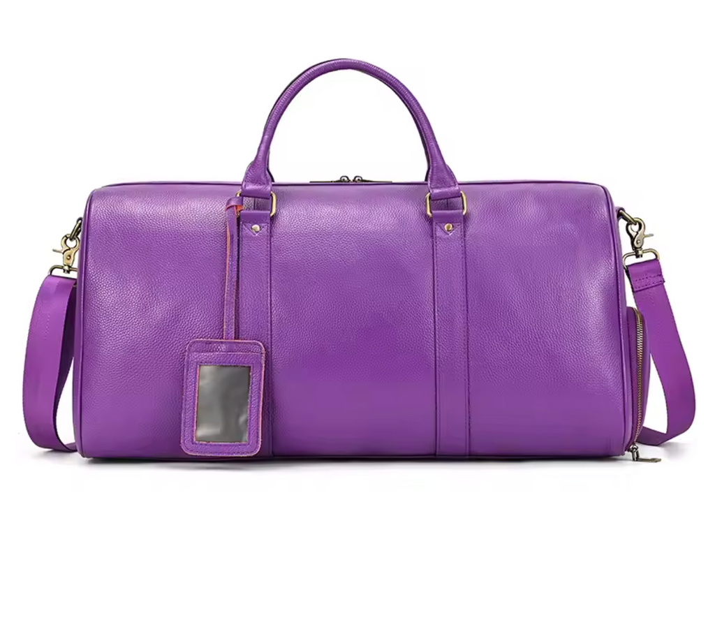 Sac de Voyage en Cuir Véritable | Violet