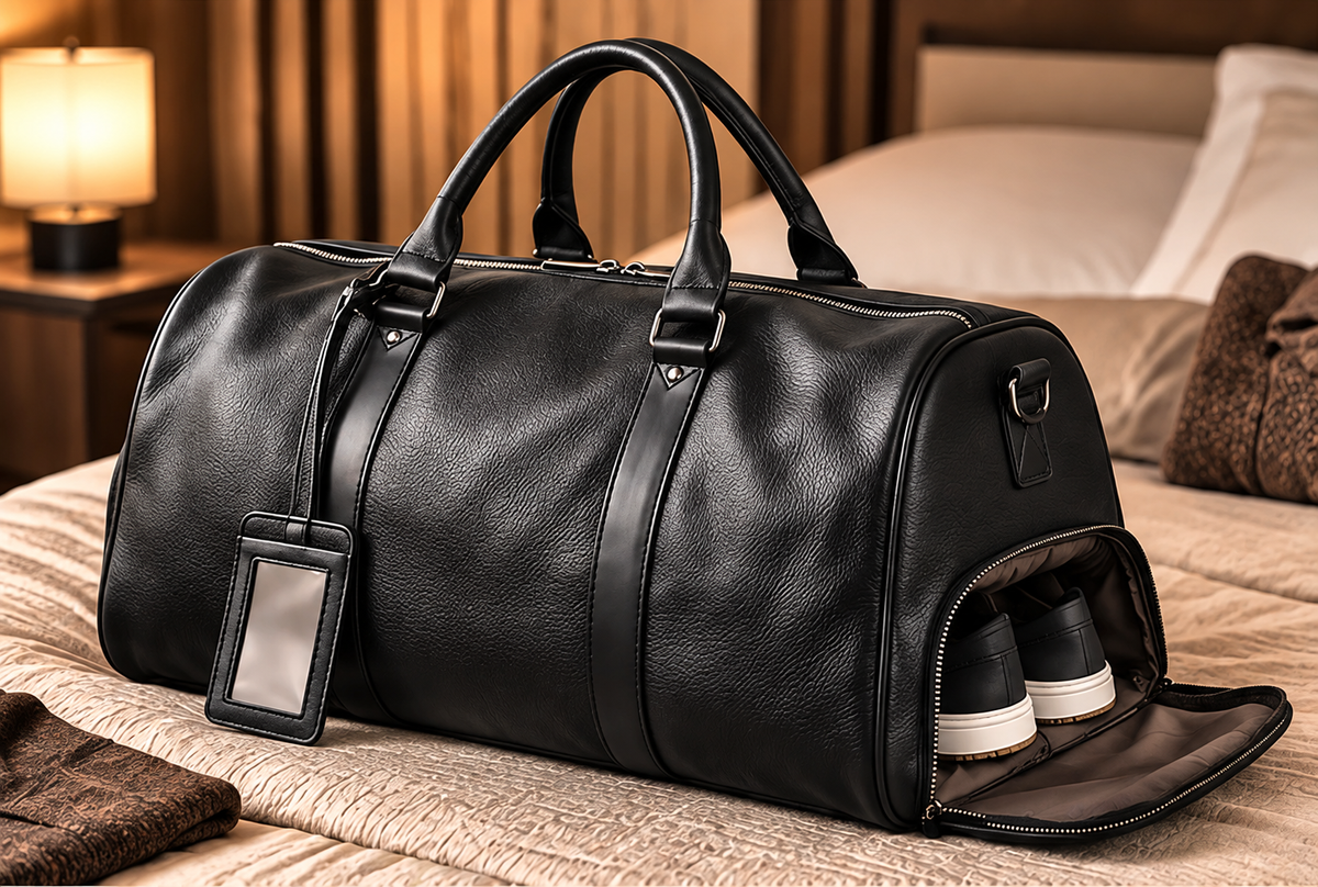 Sac de Voyage en Cuir Véritable | Noir
