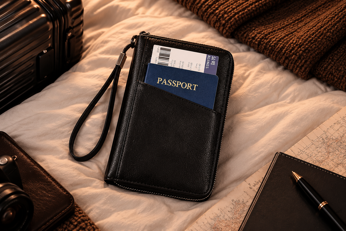 Portefeuille de Voyage en Cuir