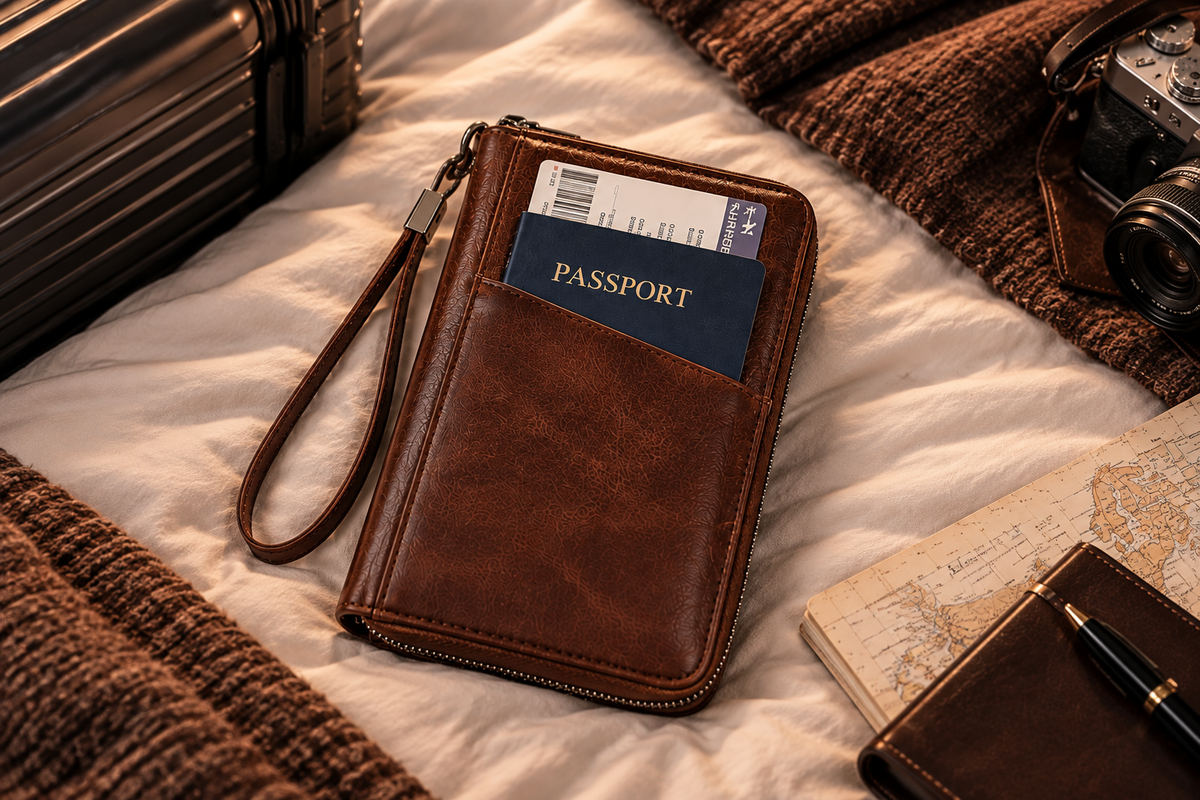 Portefeuille de Voyage en Cuir