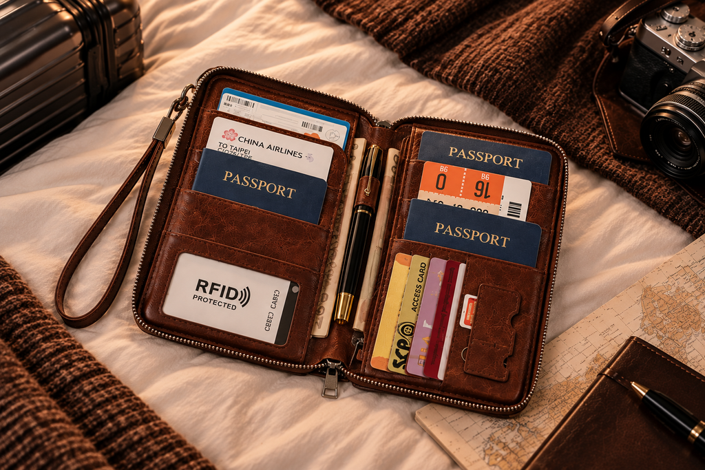 Portefeuille de Voyage en Cuir