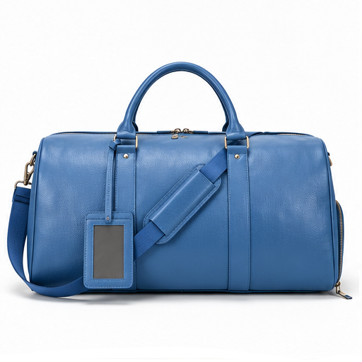 Sac de Voyage en Cuir Véritable | Bleu